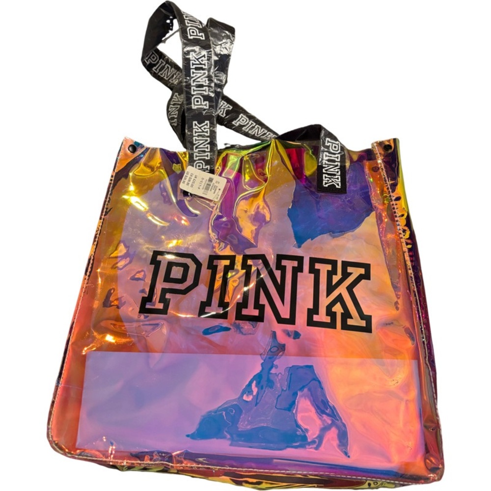 NWT Victori’s Secret Pink Jelly IRIDESCENT TOTE Shiny